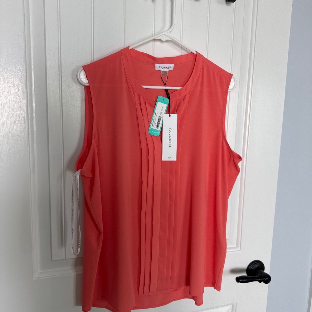 Calvin Klein Davia Pleat detail blouse